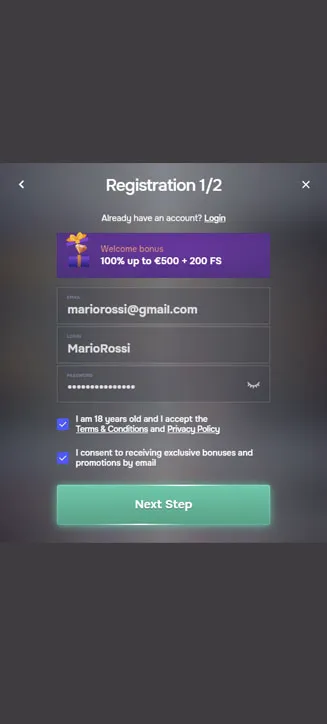 Processus d'inscription de SG Casinò sur mobile Processus d'inscription de SG Casinò sur mobile